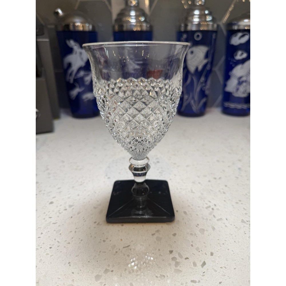 Westmoreland English Hobnail Black Footed 6" Water Goblet Depression Glass